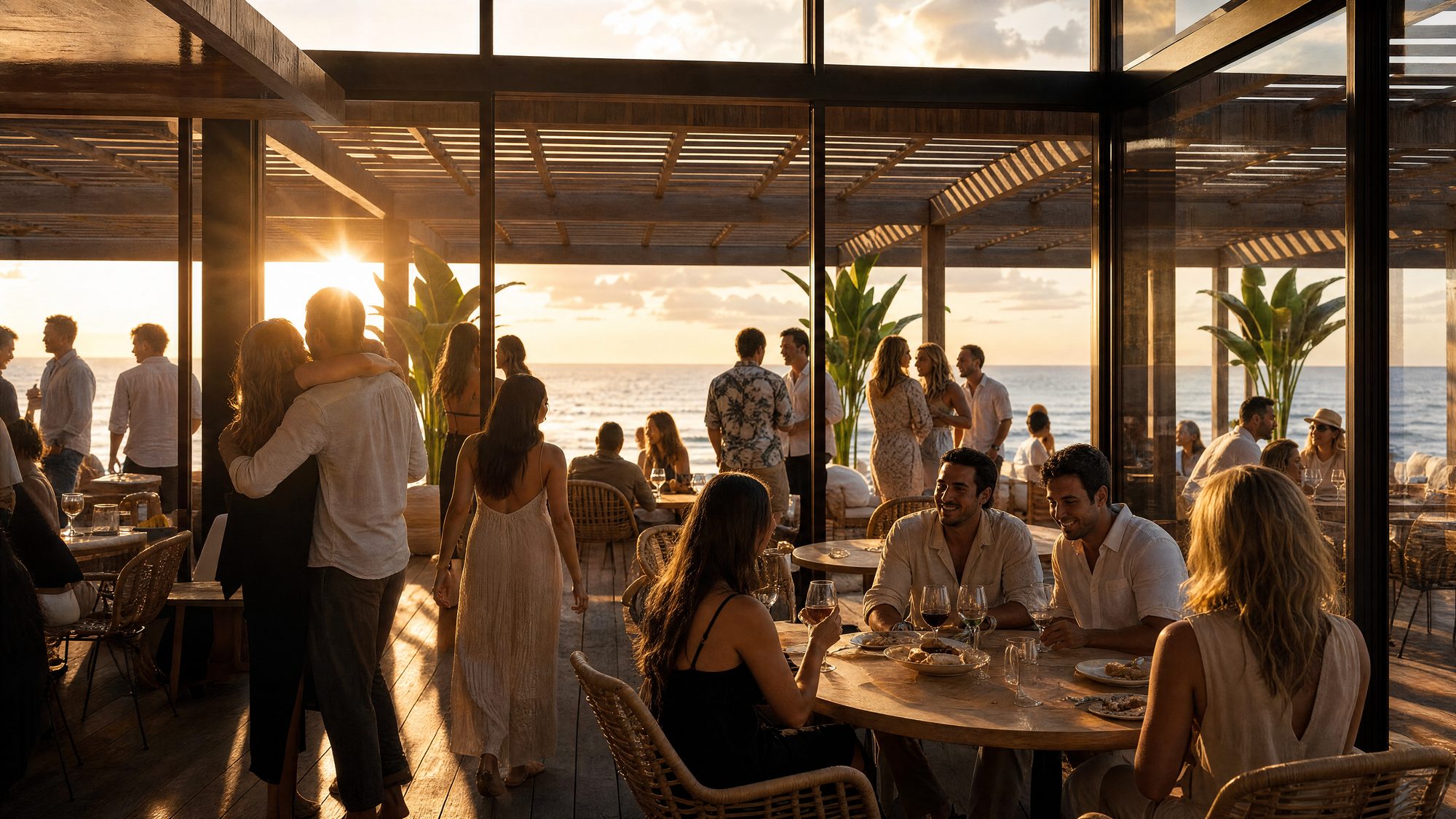 Cena en el beach club