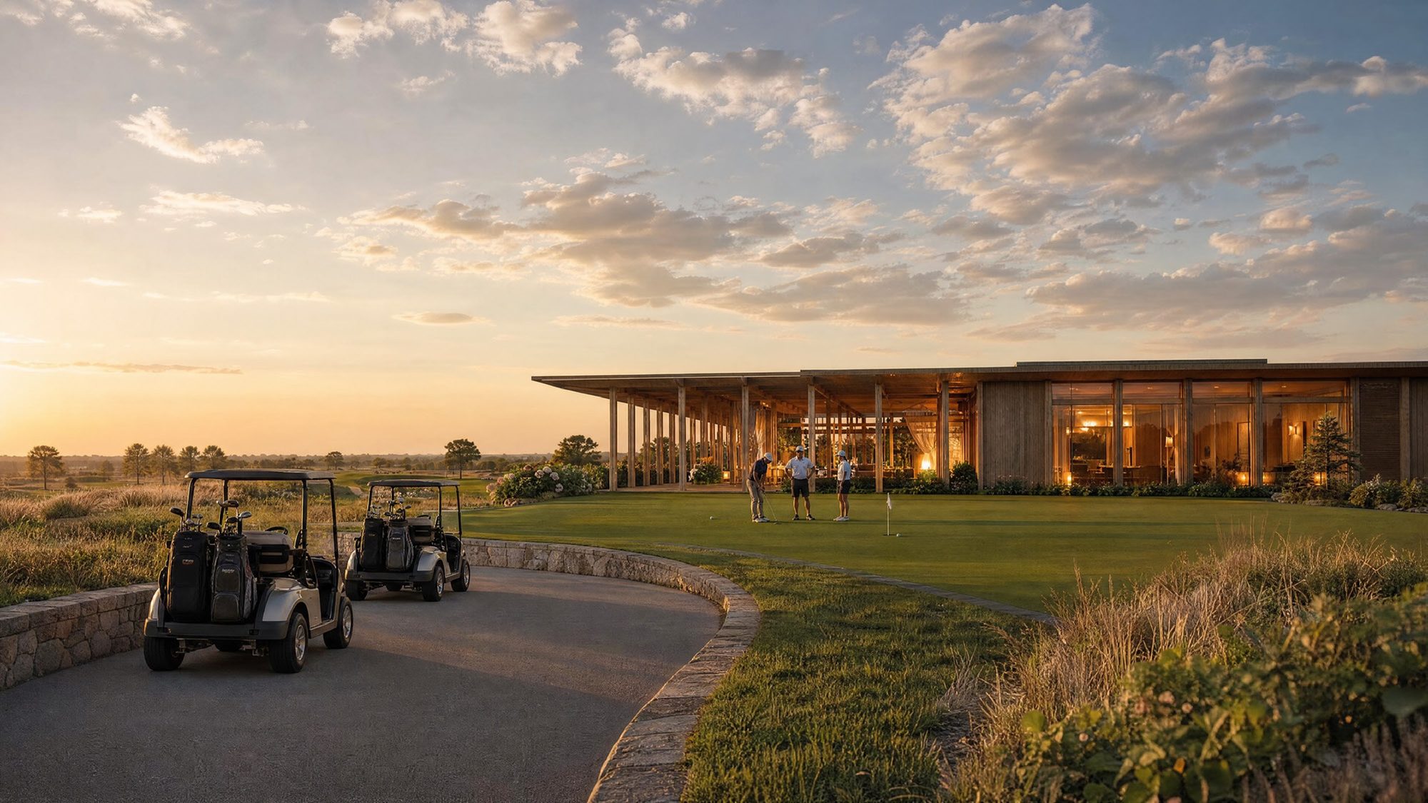 Patio de socios y putting green